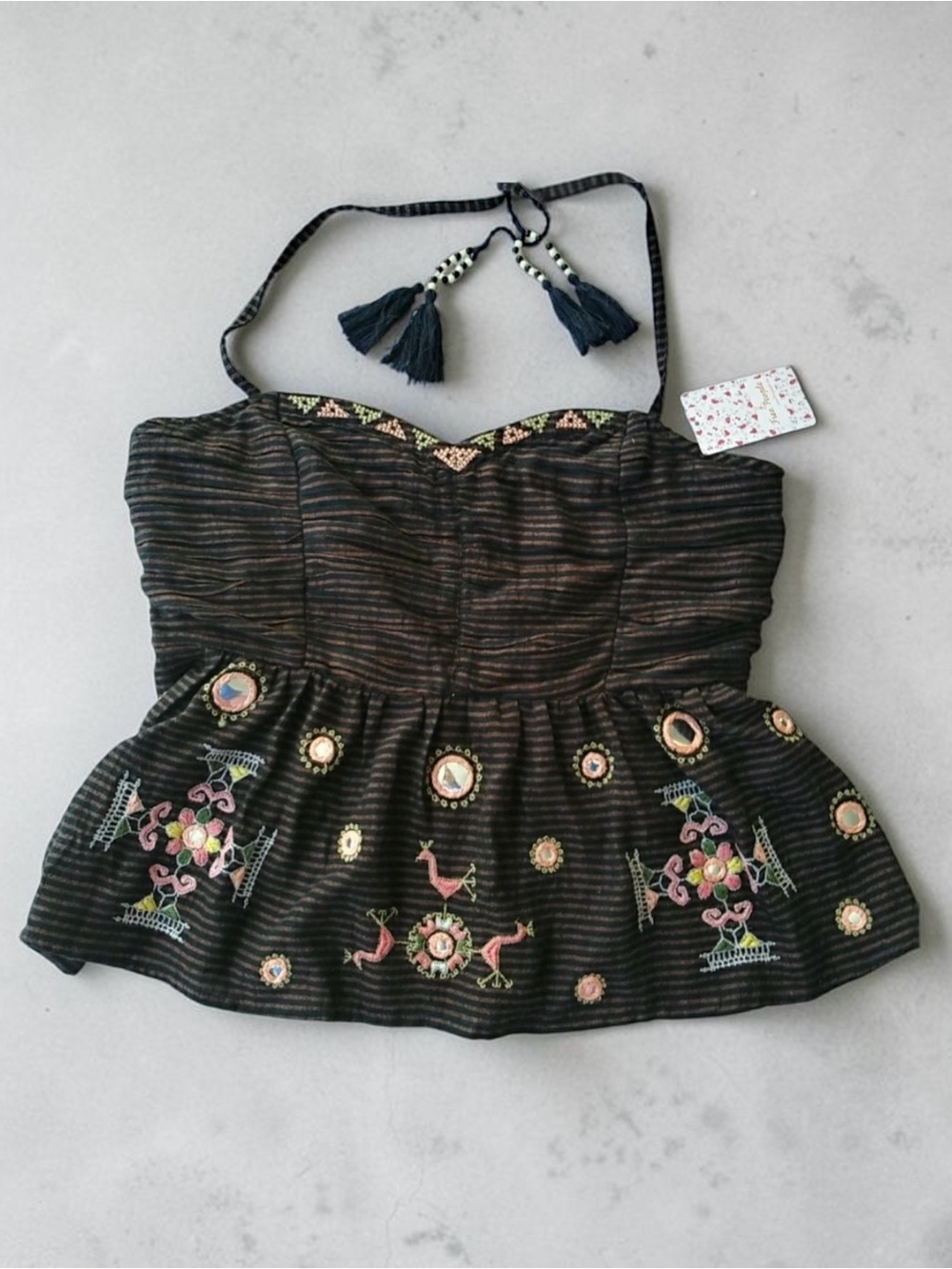 Free People Embroidered Halter